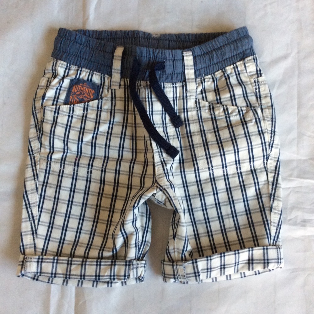 H&M Plaid, Cuffed Drawstring Shorts BOYS 12-18 M